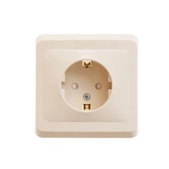 Schneider Electric Этюд  Крем  Розетка 1-местная скрытая установка с заземляющими контактами шторки PC16-004K